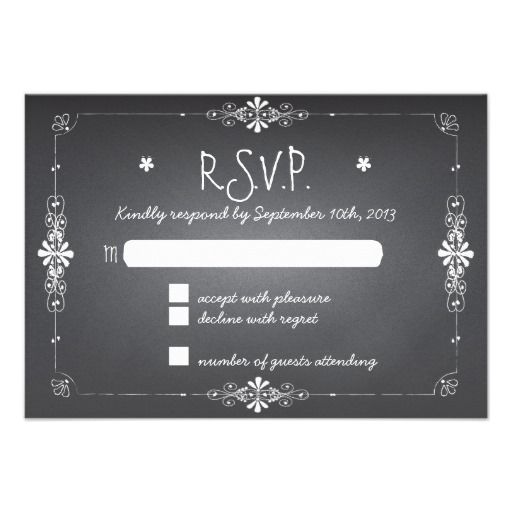 Chalkboard Wedding RSVP Response Card